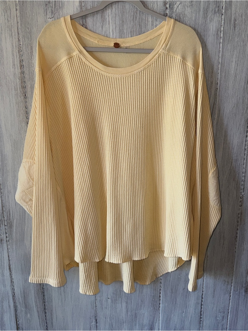Free People Hand-Dyed Waffle Knit Top — Butter Yellow